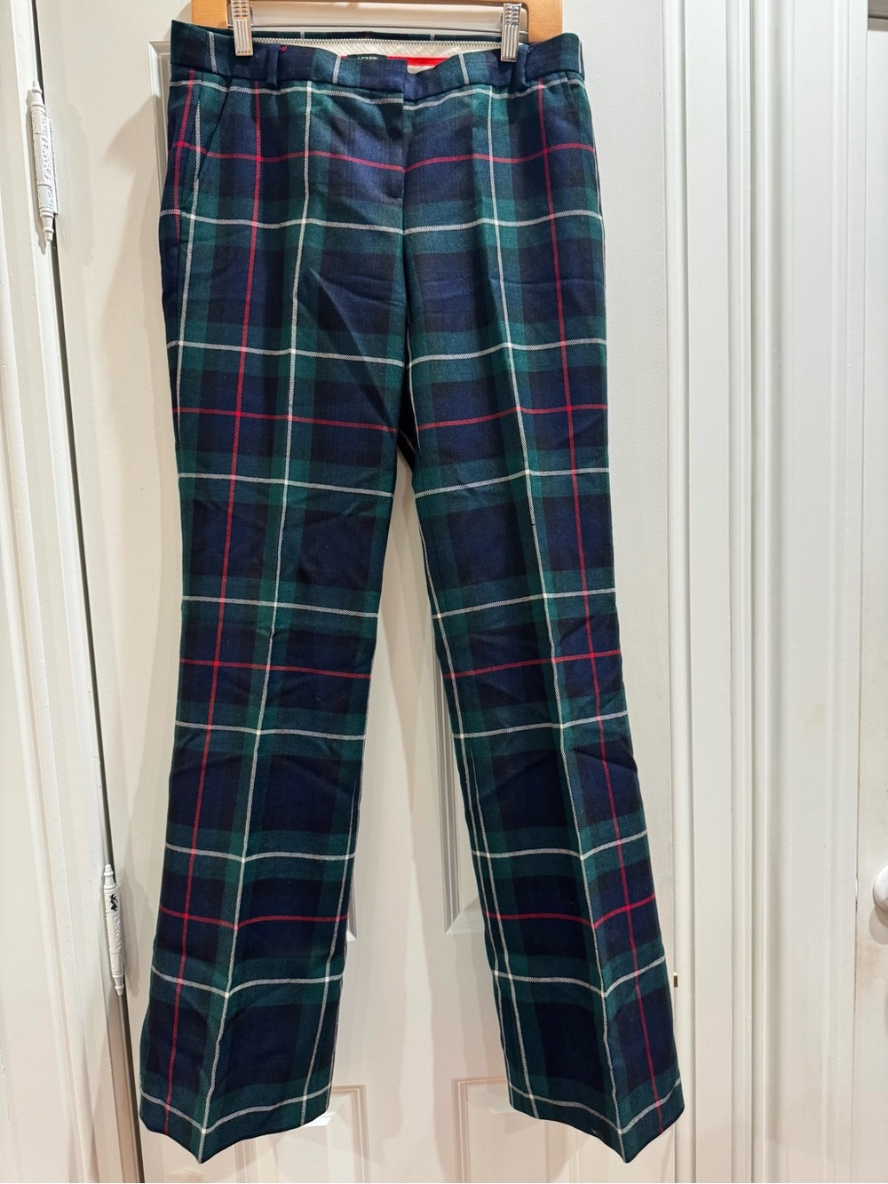 J. Crew Vintage Wool Tartan Plaid Lined Pants 
Sz. 6 Holiday Festive Christmas